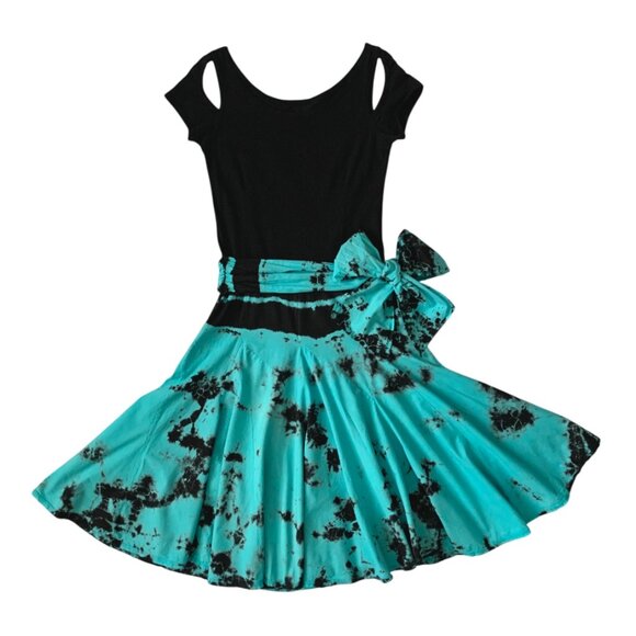 Vintage 90’s Punk Goth Whimsigoth Black Teal Dress Witch Sultry Fairy Rad - Picture 5 of 16